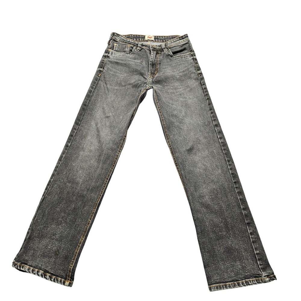 Levis Straight Fit Jeans Faded Black Acid Wash Denim Pants Mens Size 40